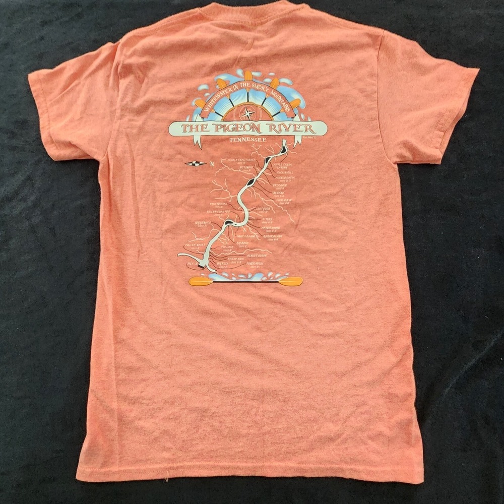 Pigeon River TN Smoky Mountains Orange Short Sleeve T-Shirt Men's M